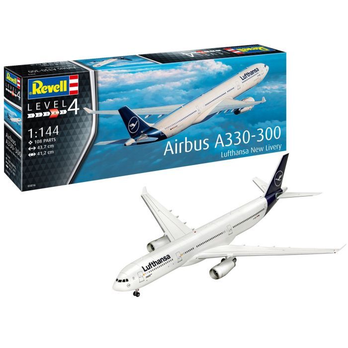 Сборная модель Revell Самолет Airbus A330-300 Lufthansa уровень 4 масштаб 1:144 (RVL-03816) изображение 8