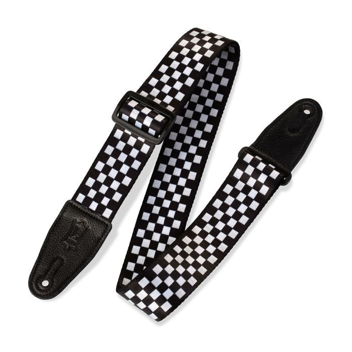 Ремень для гитары Levy's Print Series Guitar Strap Black And White Checkers (MP-28)
