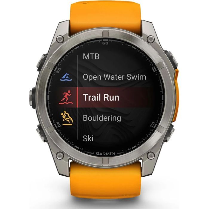 Смарт-часы Garmin fenix 8 51mm, AMOLED, Saph, Ti/Bare/Grpht, SparkOrg/GrphtBd, (010-02905-11) изображение 2
