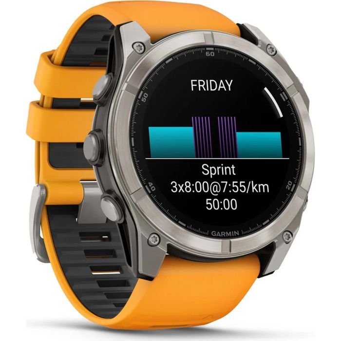 Смарт-часы Garmin fenix 8 51mm, AMOLED, Saph, Ti/Bare/Grpht, SparkOrg/GrphtBd, (010-02905-11) изображение 3