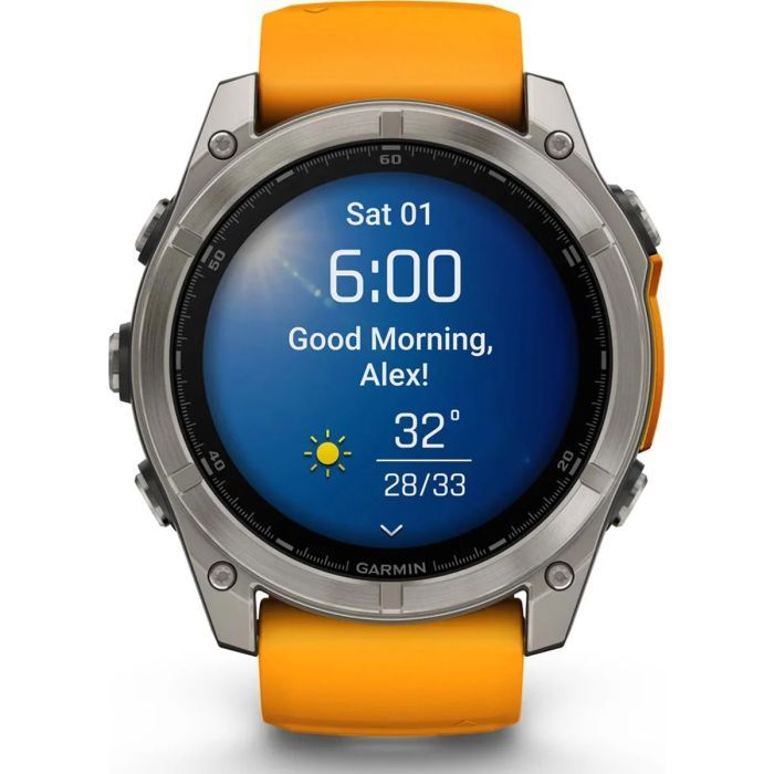 Смарт-часы Garmin fenix 8 51mm, AMOLED, Saph, Ti/Bare/Grpht, SparkOrg/GrphtBd, (010-02905-11) изображение 7