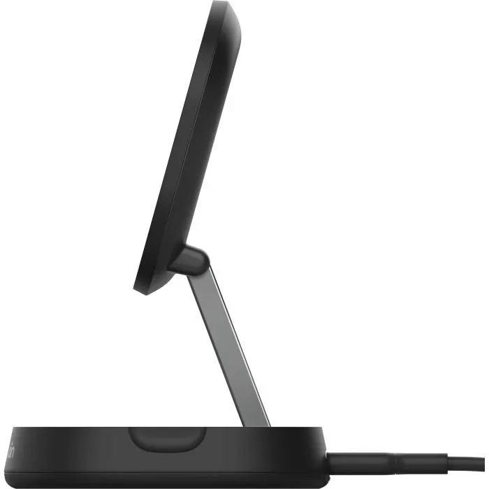 Зарядний пристрій Belkin 15W Magnetic Stand Qi2 20W adapter USB-C black (WIA008VFBK) зображення 2