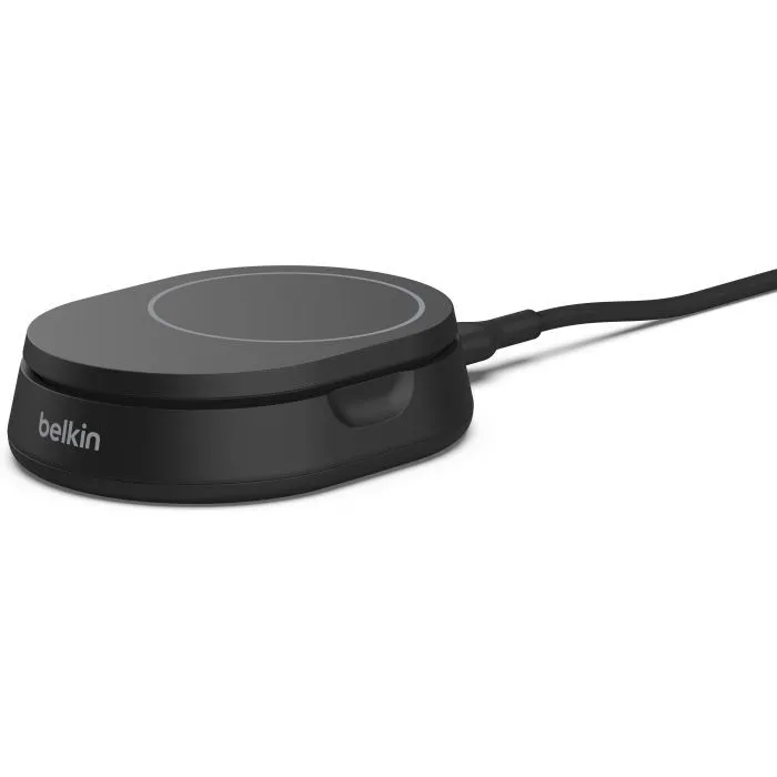 Зарядний пристрій Belkin 15W Magnetic Stand Qi2 20W adapter USB-C black (WIA008VFBK) зображення 3