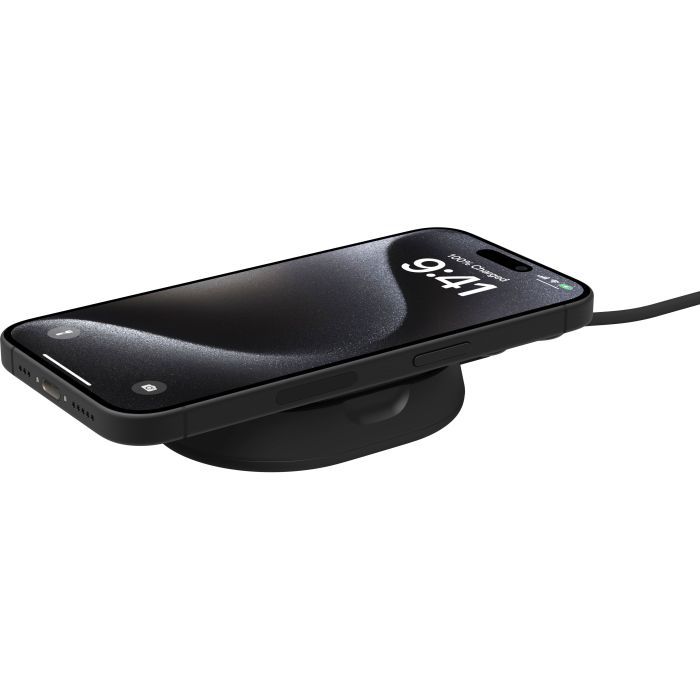 Зарядний пристрій Belkin 15W Magnetic Stand Qi2 20W adapter USB-C black (WIA008VFBK) зображення 6