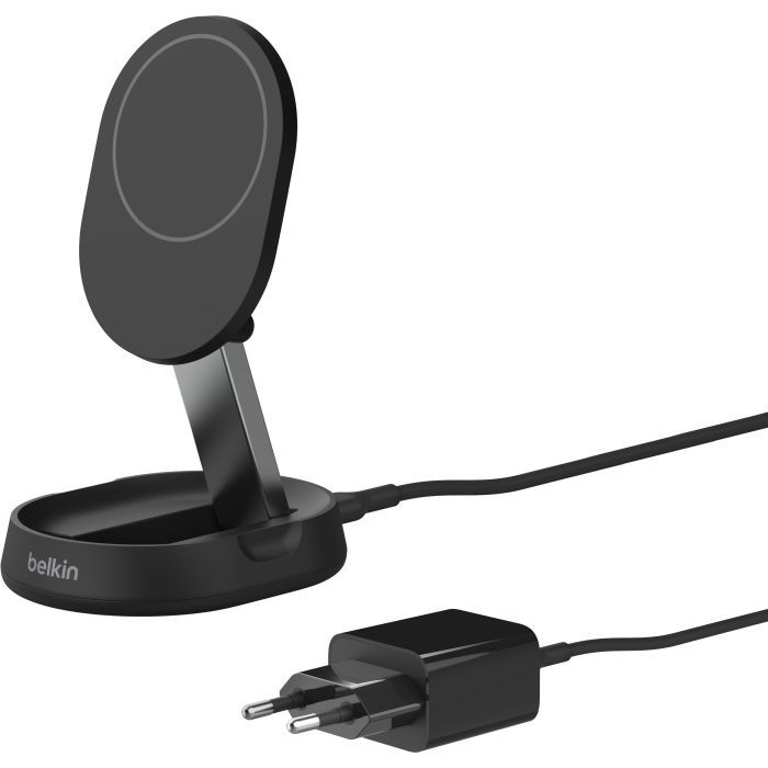 Зарядний пристрій Belkin 15W Magnetic Stand Qi2 20W adapter USB-C black (WIA008VFBK) зображення 9