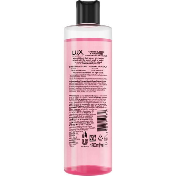 Гель для душу Lux Botanicals Цвіт вишні та ніацинамід 480 мл (8720181499814) зображення 2