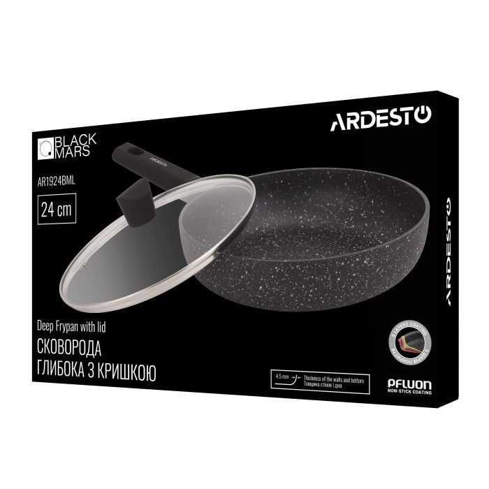Сковорода Ardesto Black Mars Alcor, 24см, алюміній, чорний (AR1924BML) изображение 10