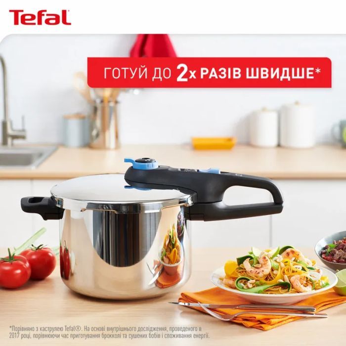 Каструля Tefal Secure Trendy, 4л, (скороварка) з паровим кошиком (P2580402) зображення 10