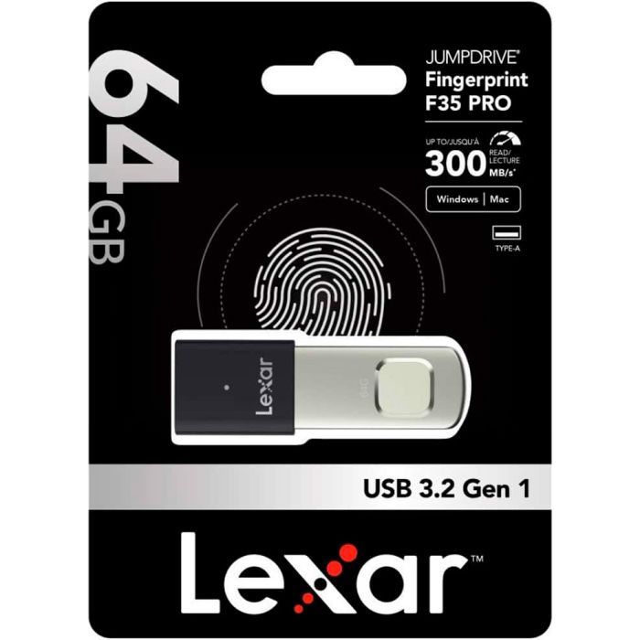 USB флеш накопитель Lexar 128GB JumpDrive Fingerprint F35 Pro USB 3.2 (LJDF35P128G-RNBNG) изображение 6