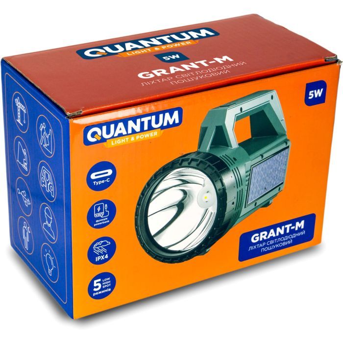 Ліхтар Quantum QM-FL1052 GRANT-M 5W LED Type-C/Solar/Power Bank (QM-FL1052) зображення 12