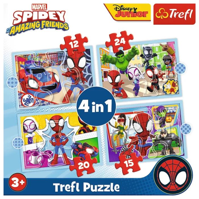 Пазл Trefl Spiderman Команда Спайда 4 in 1 (12, 15, 20, 24) элемента (5900511346114) изображение 6
