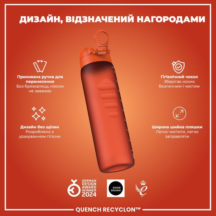 Пляшка для води ION8 OneTouch 1000 мл BPA Free, Rose Quartz (I8RF1000ROS) зображення 4