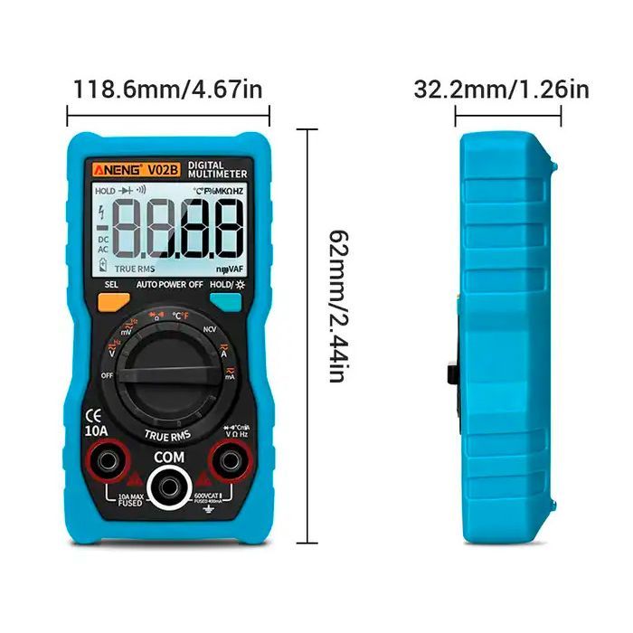 Цифровой мультиметр ANENG AN-V02B, V, A, R, з ємнісним діодом (AN-V02B) изображение 2
