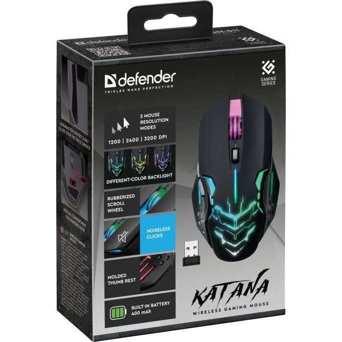 Мышка Defender Katana GM-511 LED Wireless Black (52511) изображение 10