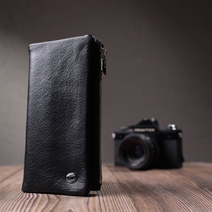 Гаманець ST Leather Унісекс з м'якої натуральної шкіри Чорний (22743) зображення 9