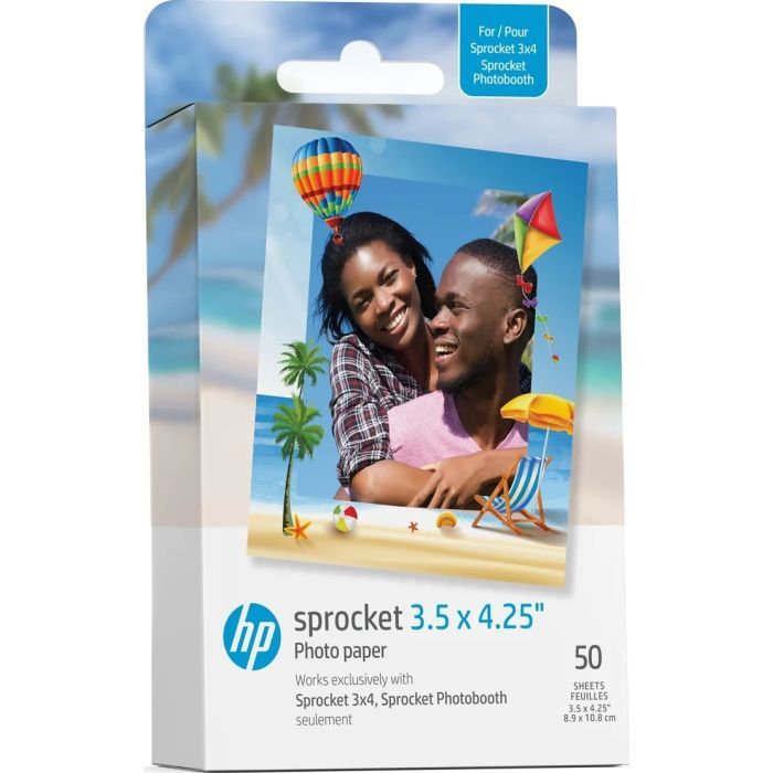 Фотобумага HP Zink для Sprocket 3.5"x4.25", glossy, self-adhesive, 50sh (HPIZ3X450)