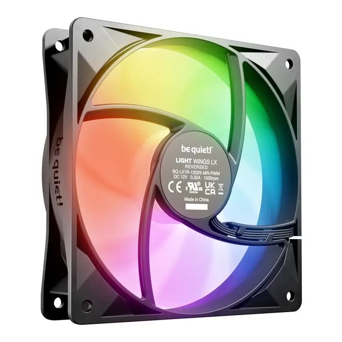 Кулер для корпуса Be quiet! Light Wings LX 120mm PWM Reverse чорний (BL132) изображение 2