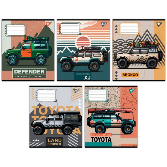 Зошит Yes Off road vehicle А5 48 аркушів лінія (767391)