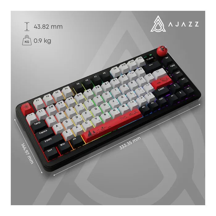 Клавиатура Ajazz AK820 MAX Avocado Switch Black RGB USB/Wireless/Bluetooth UA Black (AK820MAX-AS-BG) изображение 12
