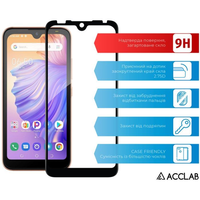 Скло захисне ACCLAB Full Glue Tecno Pop 5 Go Black (1283126573347) зображення 3
