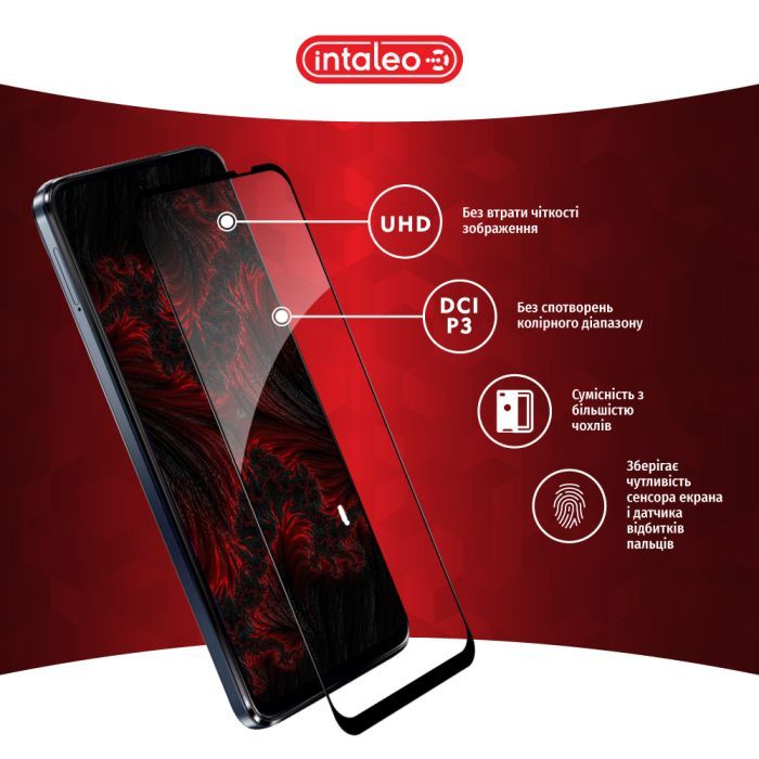 Стекло защитное Intaleo Full Glue Moto G54 Black (1283126582431) изображение 4
