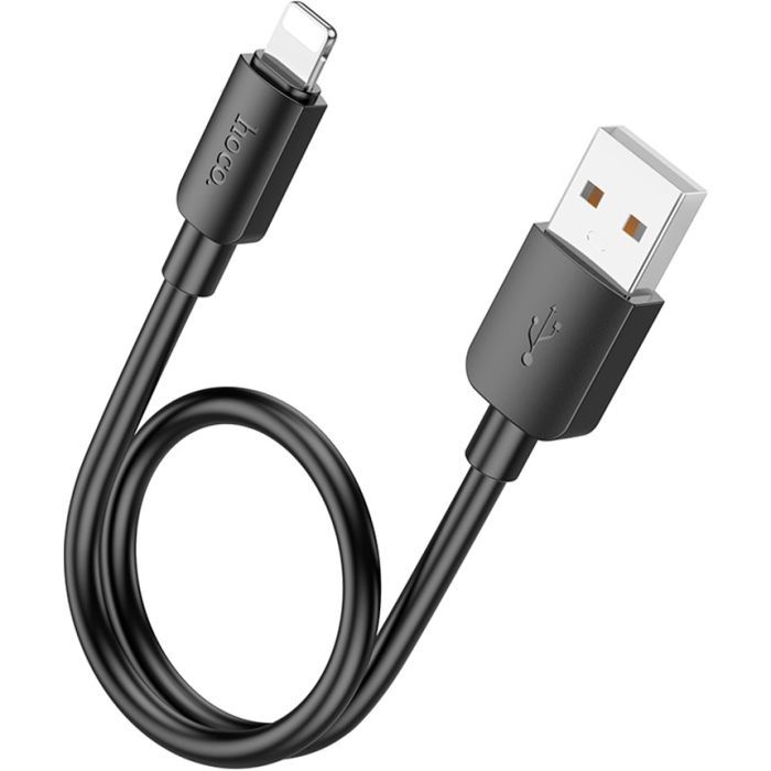 Дата кабель USB 2.0 AM to Lightning 0.25m Hyper X96 black HOCO (6942007609388) изображение 2