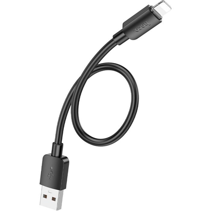 Дата кабель USB 2.0 AM to Lightning 0.25m Hyper X96 black HOCO (6942007609388) изображение 3
