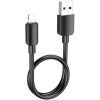 Дата кабель USB 2.0 AM to Lightning 0.25m Hyper X96 black HOCO (6942007609388)