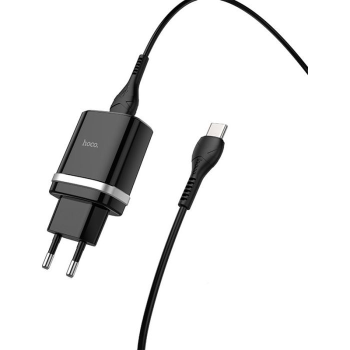 Зарядное устройство HOCO C12Q Smart USB QC3.0 + cable USB to USB-C 18W Black (6931474716293) изображение 3