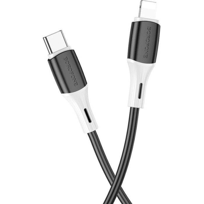 Дата кабель USB-C to Lightning 1.0m 3A 20W silicone BX79 white BOROFONE (6974443384734) зображення 2