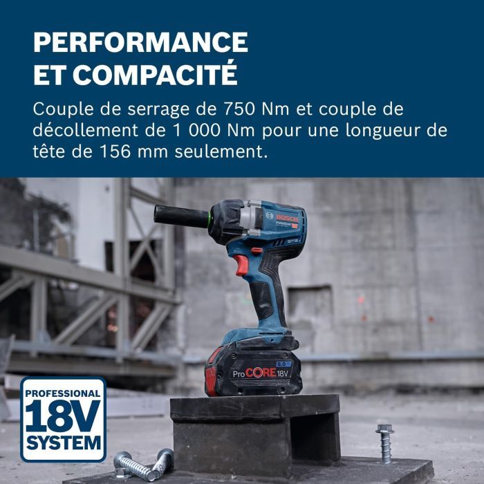 Гайковерт Bosch GDS 18V-750C 18V, до 3000об/хв, 270/380/750Нм, квадрат 1/2", 1.7кг (без АКБ та ЗП) (0.601.9L9.000) зображення 3