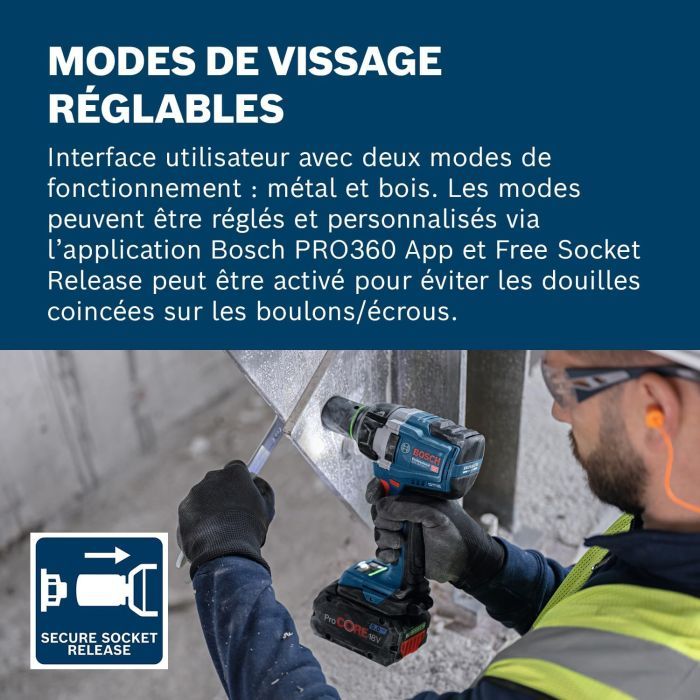 Гайковерт Bosch GDS 18V-750C 18V, до 3000об/хв, 270/380/750Нм, квадрат 1/2", 1.7кг (без АКБ та ЗП) (0.601.9L9.000) зображення 5