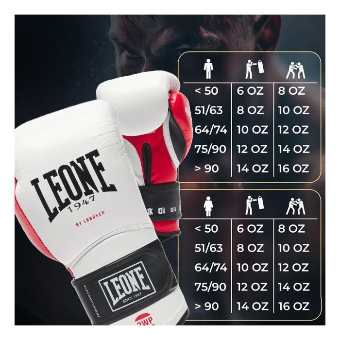 Боксерские перчатки Leone GN113 IL Tecnico N3 White 10 унцій (GN113_White_10oz) изображение 10