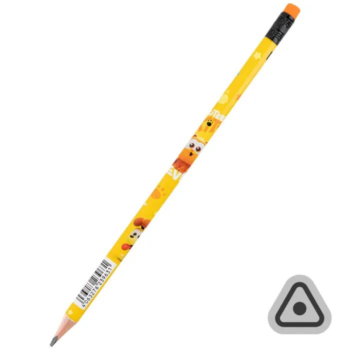 Олівець графітний Kite Garfield тригранний, з гумкою, НВ (GF25-046)