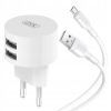 Зарядное устройство XO 2xUSB 2.4A + cable USB to Micro 5P white (L62-M-WH)