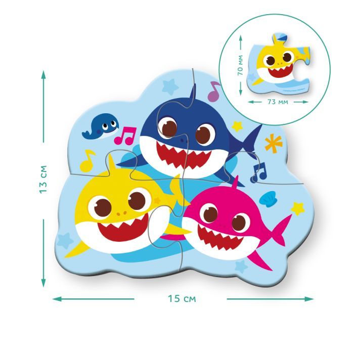 Пазл DoDo 2-3-4 елементи Baby Shark (200587) зображення 4