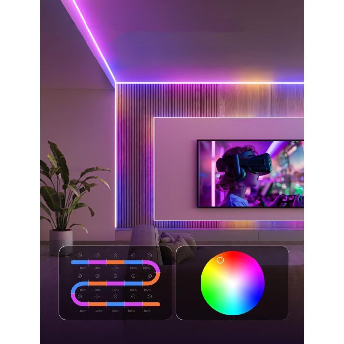Світлодіодна стрічка Govee H61E5 COB Strip Light Pro 3m RGBIC+W WI-FI/Bluetooth white (H61E53D1) зображення 5