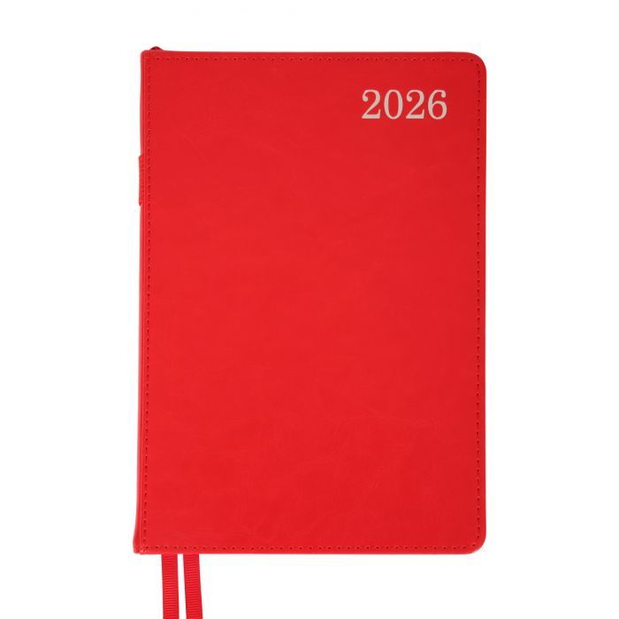 Тижневик Leo planner А5 датований 2026 "City", твердий, червоний, 368 сторінок (252666)