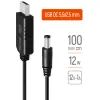 Кабель живлення USB to DC 5.5x2.5mm 12V 1.0m black ColorWay (CW-CBUD067-BK)