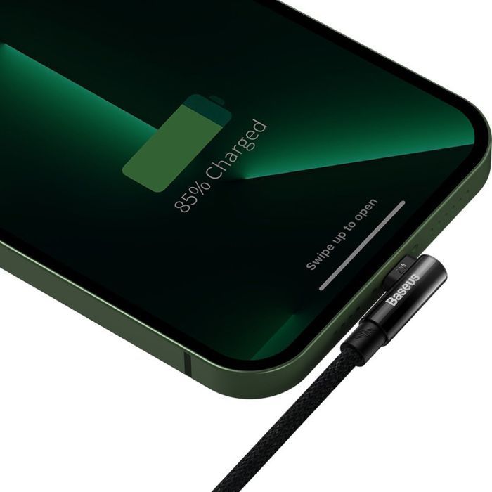 Дата кабель USB 2.0 AM to Lightning 1.0m 2.4A 90° corner black/red Baseus (CAVP000020) изображение 6