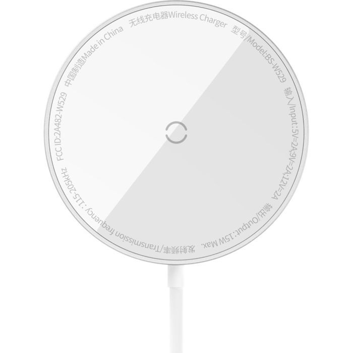 Зарядний пристрій Baseus Simple Mini3 Magnetic Wireless Charger 15W Silver (CCJJ040012) зображення 2