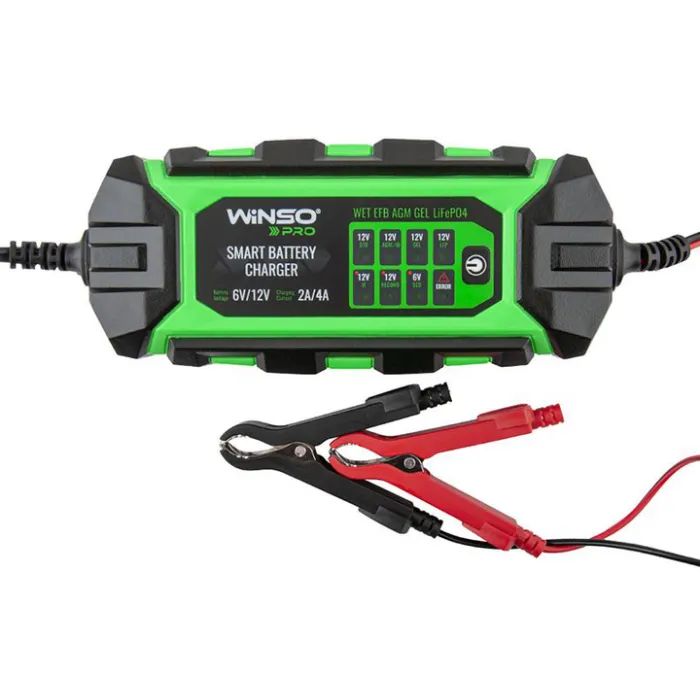 Зарядное устройство для автомобильного аккумулятора WINSO PRO 8LEDs 4A, 6V/12V, 4-120Ah (139310) изображение 2 Зарядное устройство для автомобильного аккумулятора WINSO PRO 8LEDs 4A, 6V/12V, 4-120Ah (139310) изображение 2