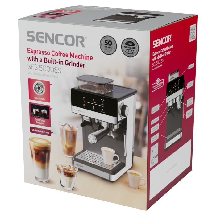 Рожковая кофеварка эспрессо Sencor SES5000SS изображение 19 Рожковая кофеварка эспрессо Sencor SES5000SS изображение 19