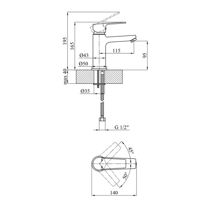 Душовий гарнітур Kroner Armada-C064K + змішувач Hagen-C010 (CVS30211) зображення 12