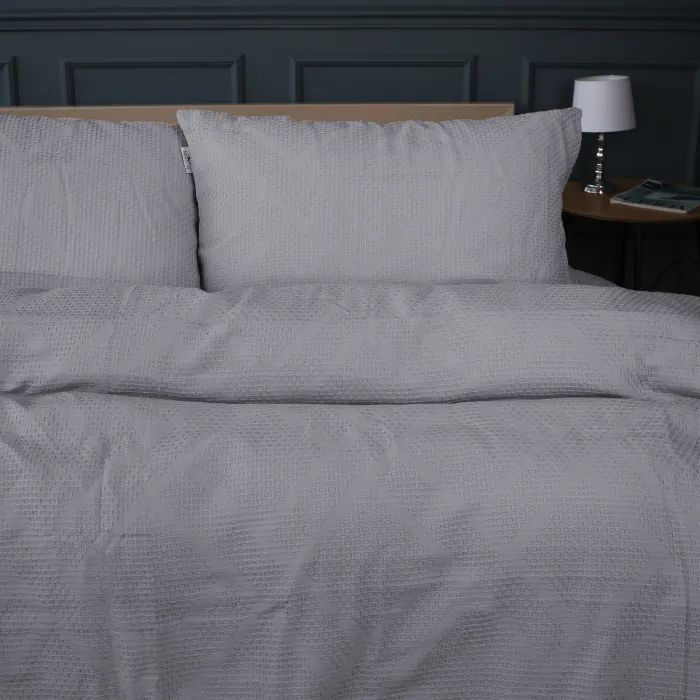 Постельное белье MirSon №20-02 Waffle Gray 172х210 двуспальный (2200011032863) изображение 4