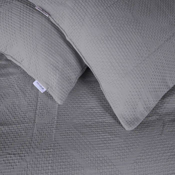 Постельное белье MirSon №20-02 Waffle Gray 172х210 двуспальный (2200011032863) изображение 7
