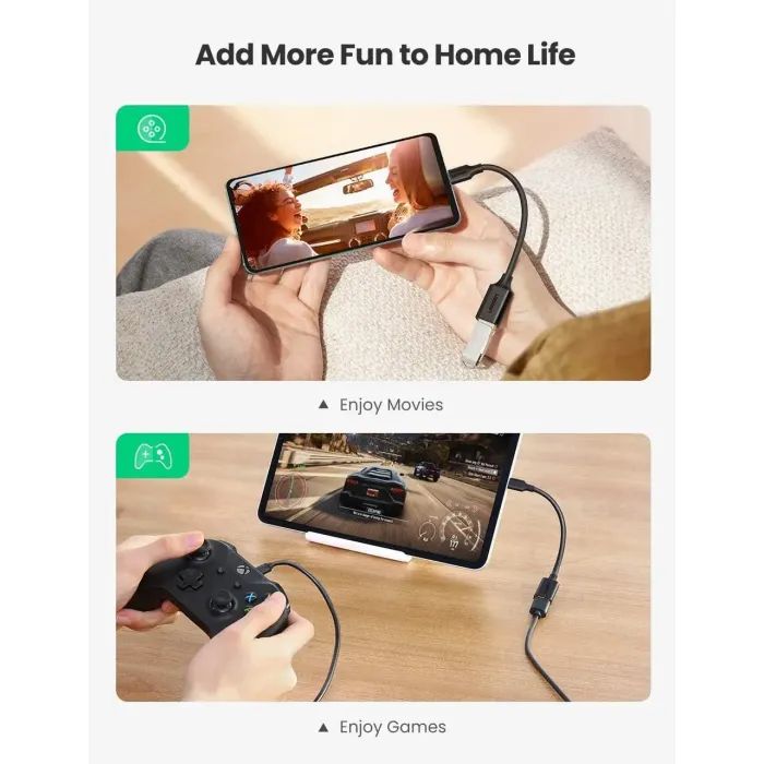Перехідник OTG USB 3.0 AF to USB-C US154 black Ugreen (30701) зображення 5