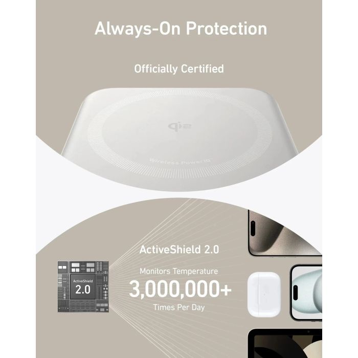 Батарея универсальная Anker MagGo 10000mAh, Qi2/15W, PD, 27W, USB-C, white (A1654G21) изображение 8