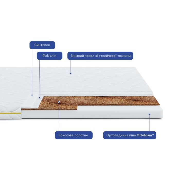 Матрас Highfoam Lento Cocos, ортопедический, двусторонний 80х190 см (4820001279320) изображение 2