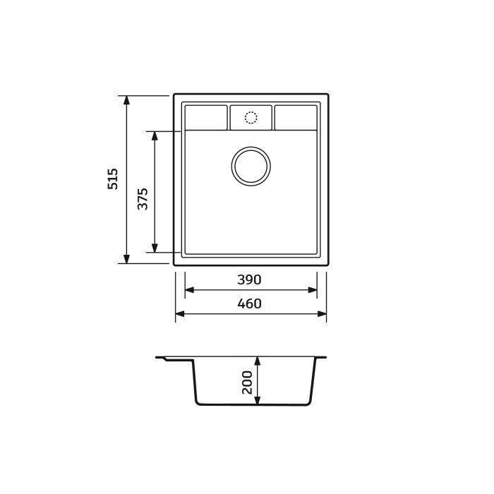 Мойка кухонная Adamant Brick чорний (4824296101203) изображение 4